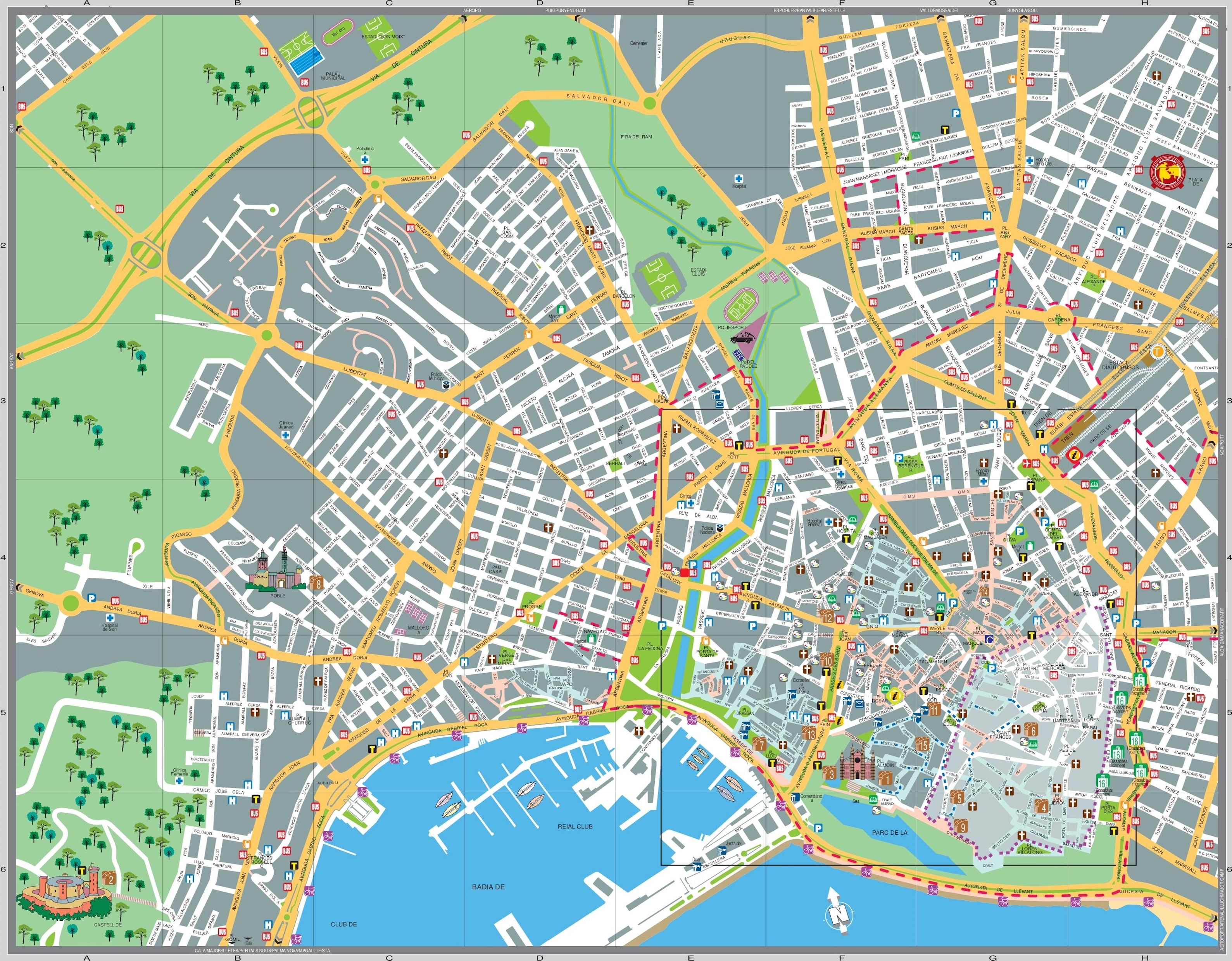 Mapa de Palma - Mallorca - España